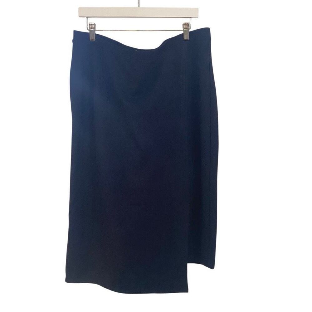 Betabrand XXL petite black faux wrap skirt